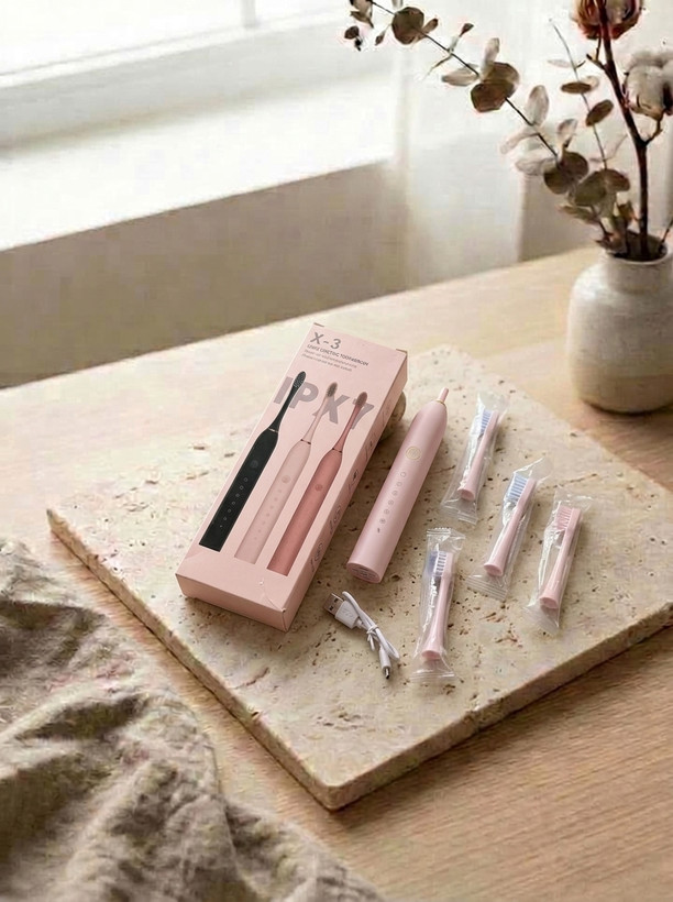 مسواک برقی شارژی X-3 شش حالته اورجینال،ضد آب IPX7 با 4 سری یدک